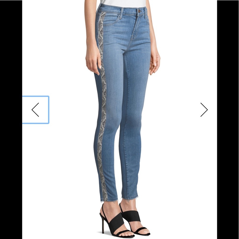 J BRAND MARIA HIGH RISE SKINNY JEANS Snake Print - Picture 1 of 12
